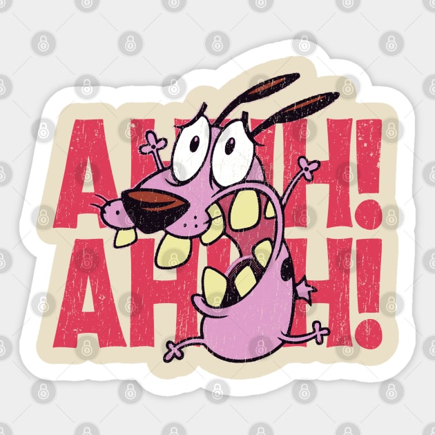 courage dog - ahh ahh ahh Sticker by Colana Studio